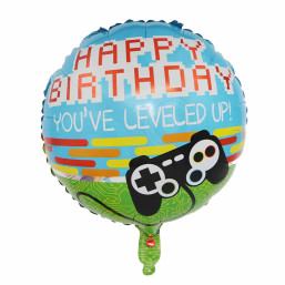 Foil Balloon - Round - Happy Birthday, You've Leveled Up
